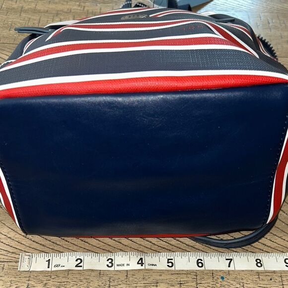 Tommy Hilfiger 🇺🇸 Nautical🛥️Striped Backpack🎒Adj straps roomy interior Vegan 🌱 - Picture 11 of 17